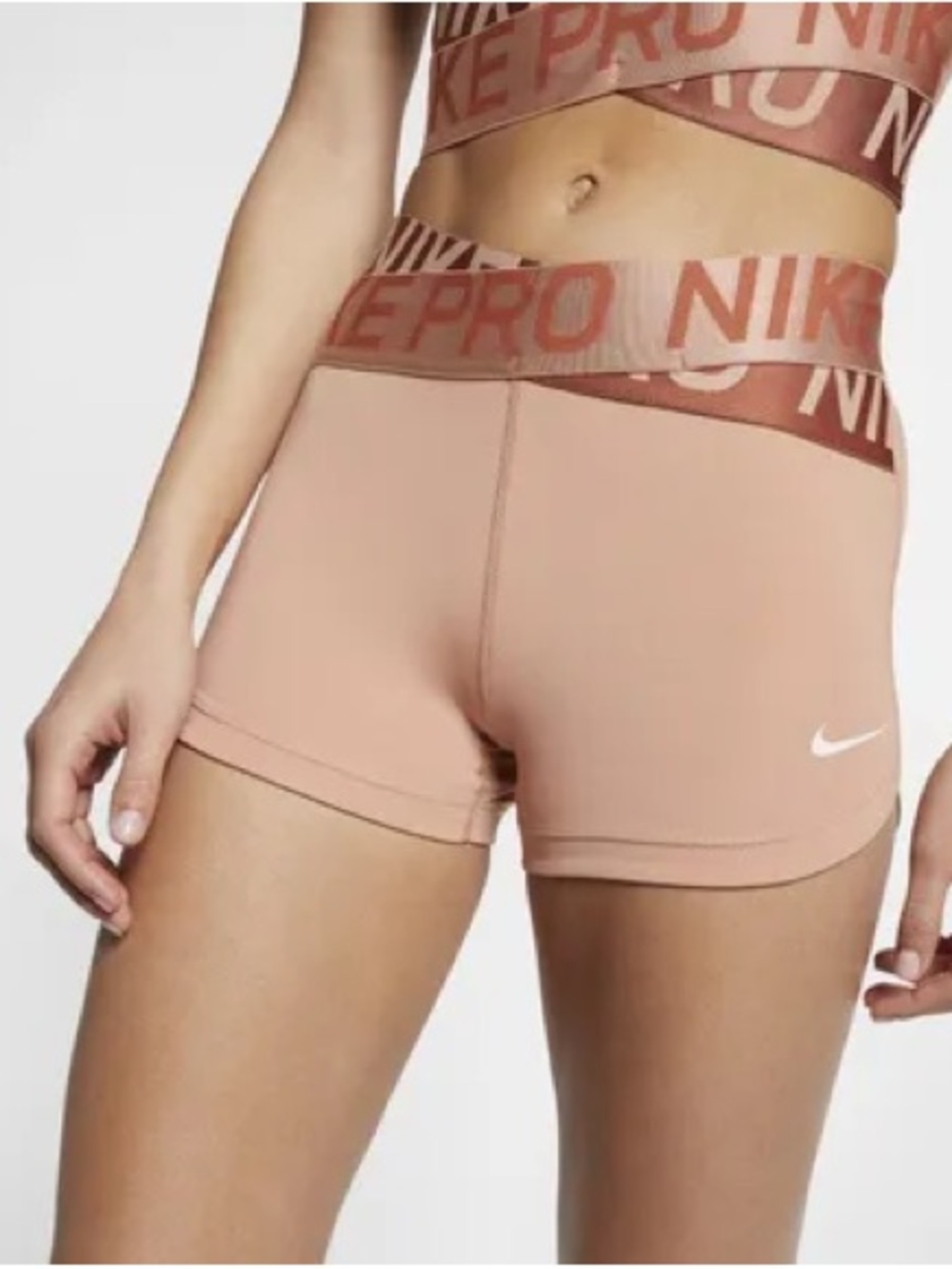 Nike Pro Crossover Training Shorts Rose Gold Performance | Size Large - Picture 10 of 10